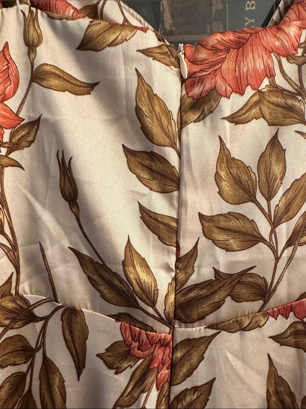 💜#55 BNWOT PETAL & PUP Floral Bow-front MIDI Dress in Cream and rust - Picture 6 of 10